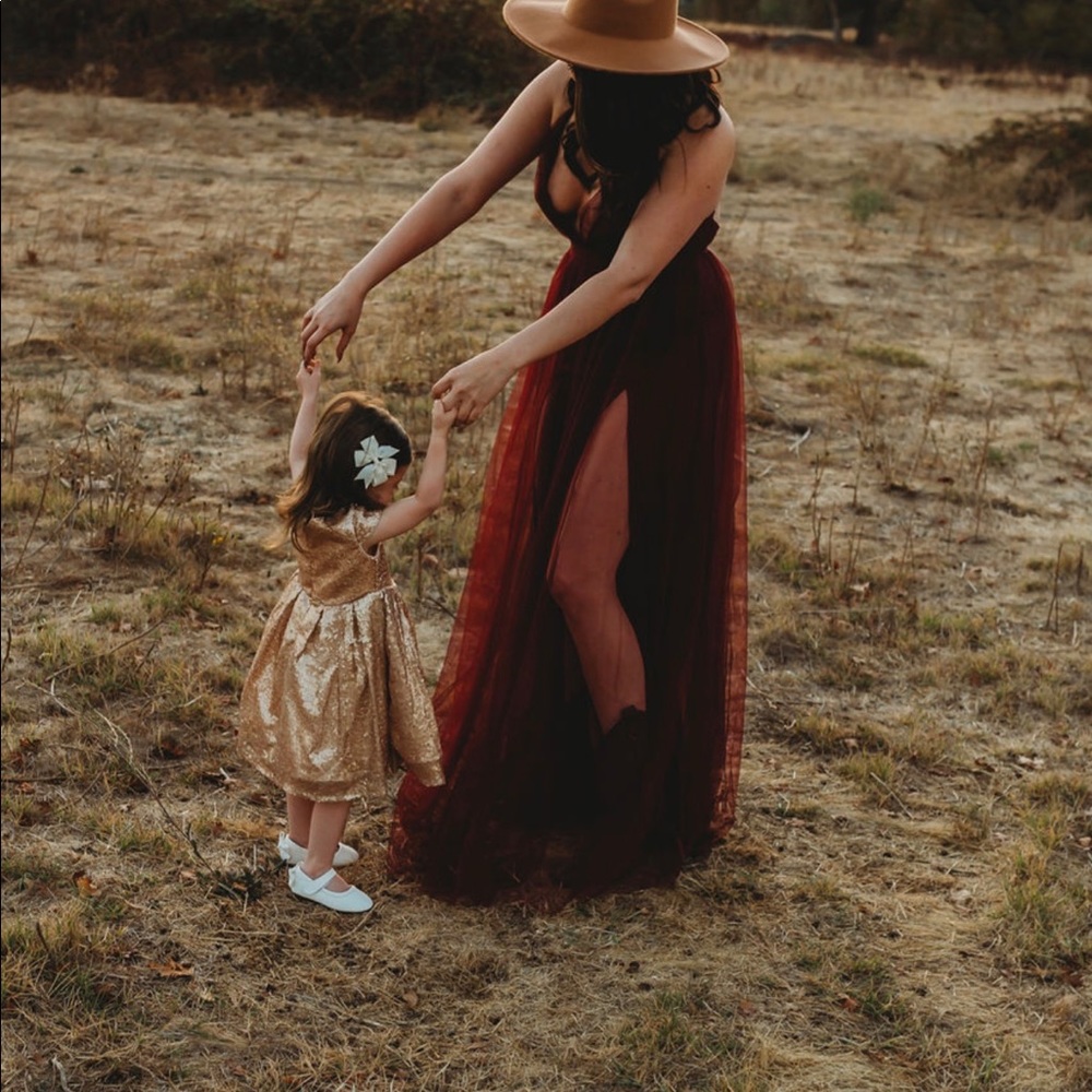 Burgundy maxi dress